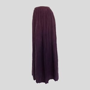 Vintage 1990s Eddie Bauer Purple Long Rayon Crinkled Midi Skirt 12